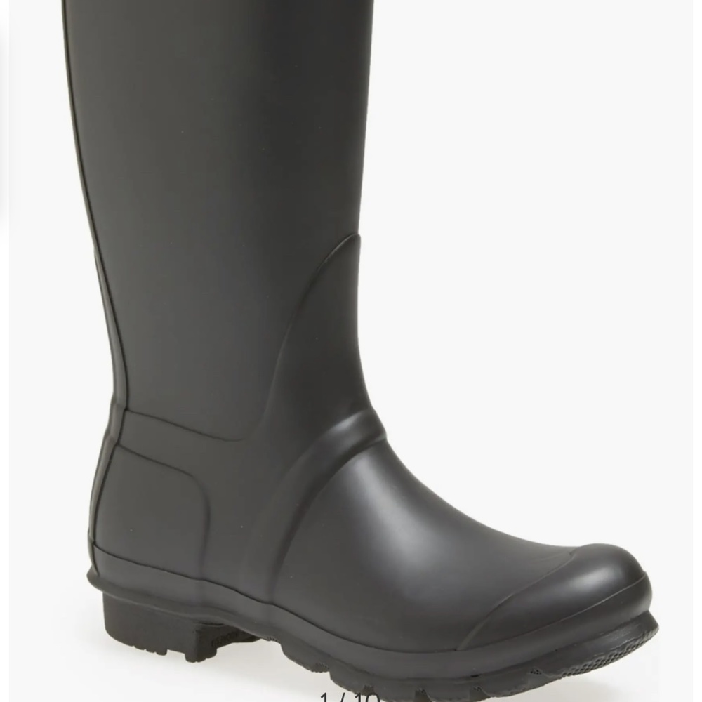 HUNTER MATTE BLACK RAIN ☔️ BOOTS - Tall Size 7 - Picture 3 of 4